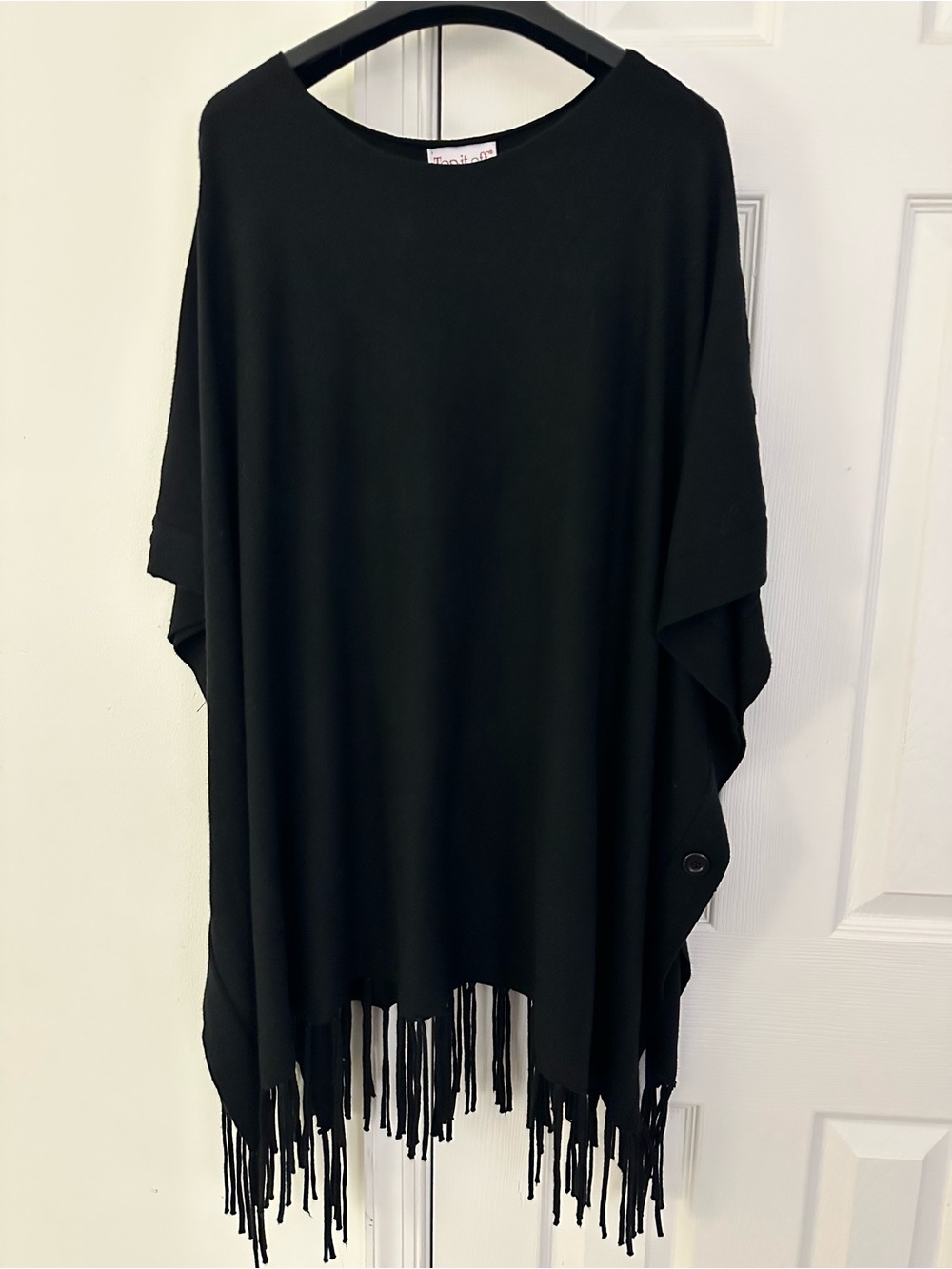 Women’s Black Fringe Tunic Poncho